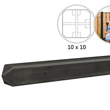t paal antraciet gecoat glad met diamantkop 10x10x280 cm