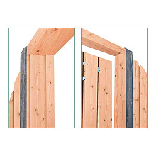 tuindeurkozijn aanslagligger lariks douglas h210xb90 150 cm balken van d4.4 x b8.8 cm