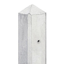 tussenpaal wit grijs glad met diamantkop 10x10x280 cm