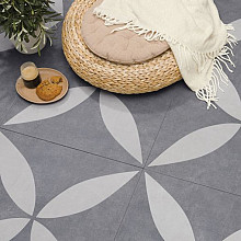 geoceramica 60x60x4cm entr e ambiente antracite flower