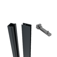 boston aluminium profielset voor hpl platen glas 5x horizontaal 12x30mm l  175cm 10 connecters ral7016