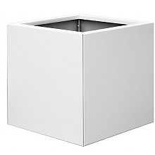 bloembak vlak   wit 60x60x60 cm