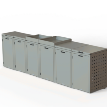 kliko ombouw 120 liter   1 stuk taupe met klep