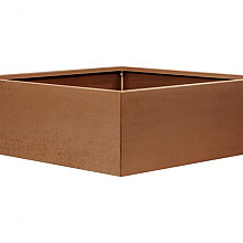 bloembak vlak   corten 120x120x40