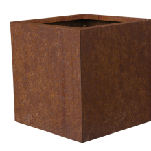 bloembak vlak   corten 60x60x60 cm