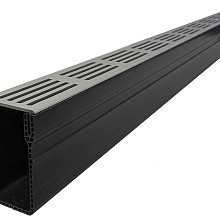 slim line silver 100cm incl design rooster special drain watergoot