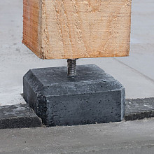 betonpoer antraciet 20x20x60cm met facet incl. bout en plaat